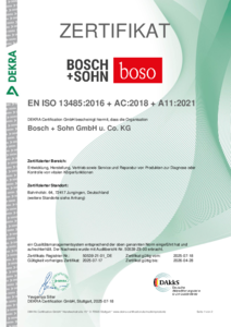 Zertifikat EN ISO 13485